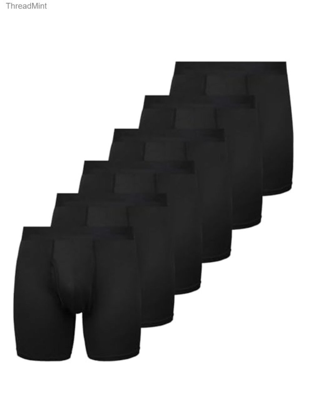 Men's Boxer Briefs 6" Moisture Wicking Anti Chafing Underwear with Fly 6 Pack